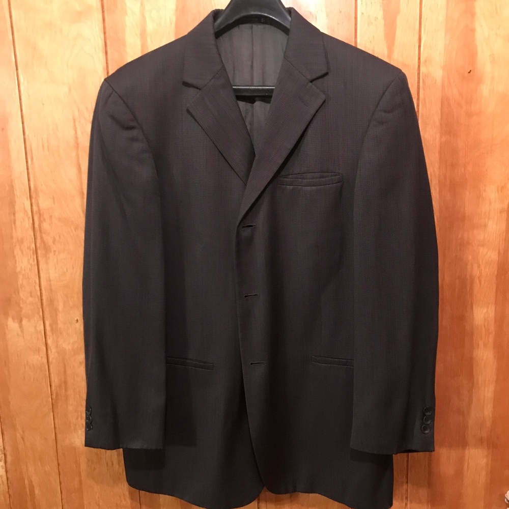 Geoffrey Beene Mens Suit Jacket Size 40R Dark Grey Olive